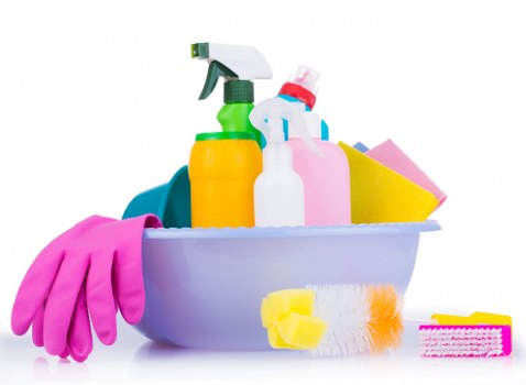 Post-construction cleaning in a modern interior
