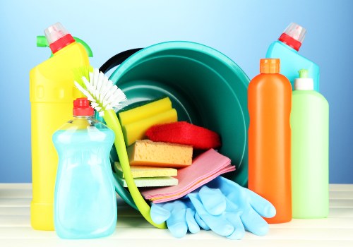 Cleaning supplies arranged for a one off cleaning appointment
