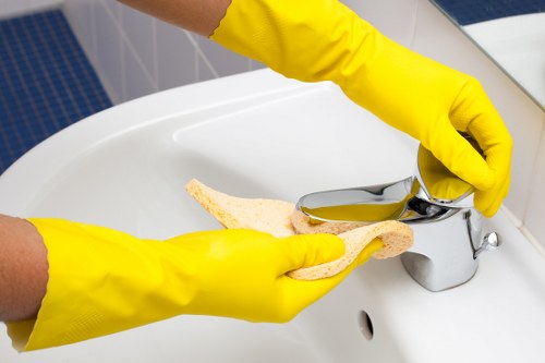 Close-up of mattress stains and odor treatment area